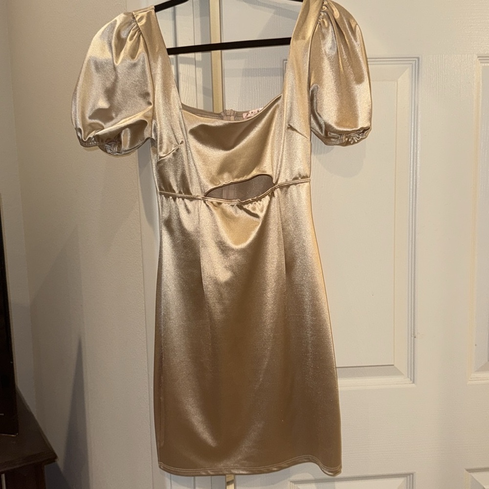 Blue Blush Champagne/Gold Mini Dress